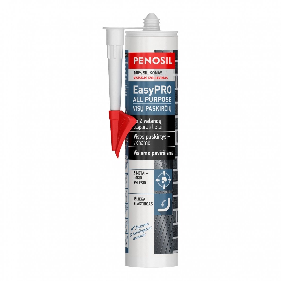 Universalus silikoninis hermetikas PENOSIL EasyPRO, 310ml bespalvis Universalus silikoninis hermetikas PENOSIL EasyPRO, 310ml bespalvis