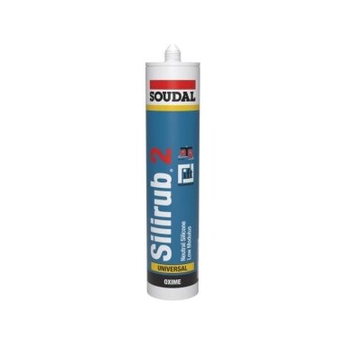 Silikoninis hermetikas SOUDAL Silirub 2, neutralus, 300ml ruda sp.