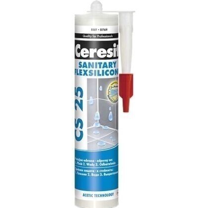 Silikonas CERESIT CS25, 280ml šviesiai pilka sp. (107) Silikonas CERESIT CS25, 280ml šviesiai pilka sp. (107)