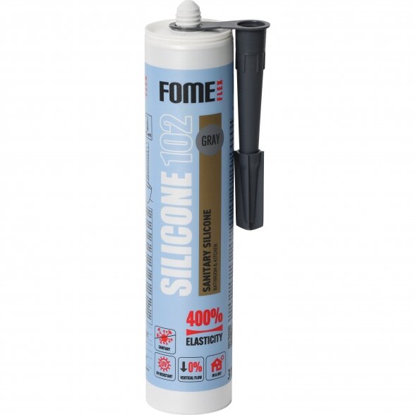 Silikonas FOME FLEX Sanitary, 310ml pilka sp. Silikonas FOME FLEX Sanitary, 310ml pilka sp.