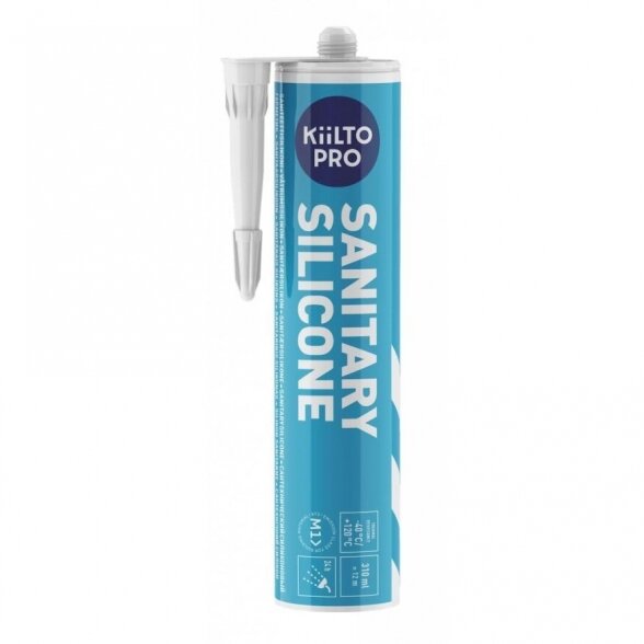 Silikonas KIILTO Kestosil, 310ml marmurinė balta sp. Silikonas KIILTO Kestosil, 310ml marmurinė balta sp.