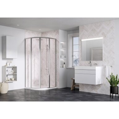 Pusapvalė dušo kabina RAVAK Supernova SKCP4 195cm, 90x90cm satinas ir skaidrus stiklas Pusapvalė dušo kabina RAVAK Supernova SKCP4 195cm, 90x90cm satinas ir skaidrus stiklas