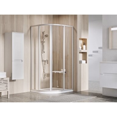 Pusapvalė dušo kabina RAVAK Supernova SKCP4 195cm, 90x90cm satinas ir skaidrus stiklas Pusapvalė dušo kabina RAVAK Supernova SKCP4 195cm, 90x90cm satinas ir skaidrus stiklas