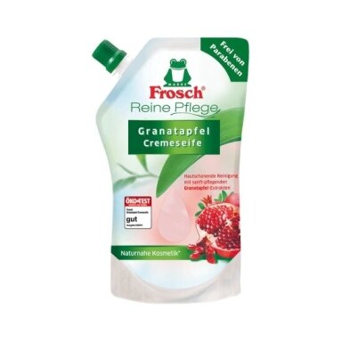 Skystas muilas - papildymas FROSCH, 500ml granatų kvapo Skystas muilas - papildymas FROSCH, 500ml granatų kvapo