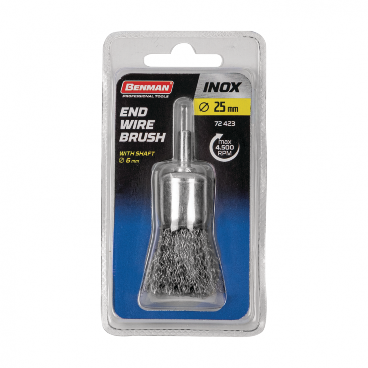 Šlifavimo šepetys su koteliu BENMAN Inox 72422, 17mm 1 Šlifavimo šepetys su koteliu BENMAN Inox 72422, 17mm 1