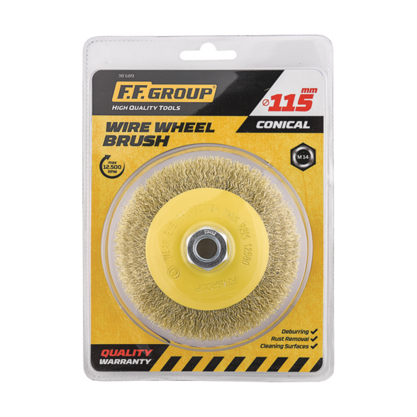 Šlifavimo šepetys FF GROUP 38690, 125mm 1 Šlifavimo šepetys FF GROUP 38690, 125mm 1