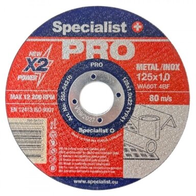 Metalo pjovimo diskas SPECIALIST+ PRO, 125x1x22mm