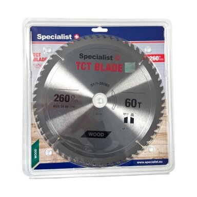 Medienos pjovimo diskas SPECIALIST+, 260x60Tx30 mm