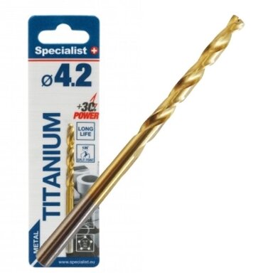 Metalo grąžtas SPECIALIST+ Titan, 4,2mm