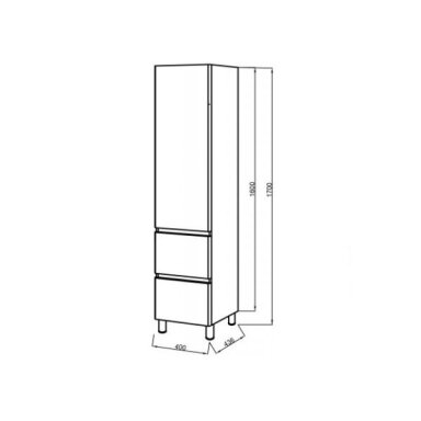 Spintelė ūkinė VIVACE PPN2Š, 40cm balta sp. Spintelė ūkinė VIVACE PPN2Š, 40cm balta sp.