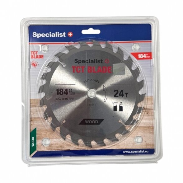 Medienos pjovimo diskas SPECIALIST+, 184x24Tx16 mm Medienos pjovimo diskas SPECIALIST+, 184x24Tx16 mm
