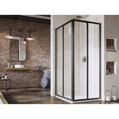 Dušo kabina RAVAK Supernova SRV2+SRV2 195, 90x90cm juoda ir skaidrus stiklas Dušo kabina RAVAK Supernova SRV2+SRV2 195, 90x90cm juoda ir skaidrus stiklas