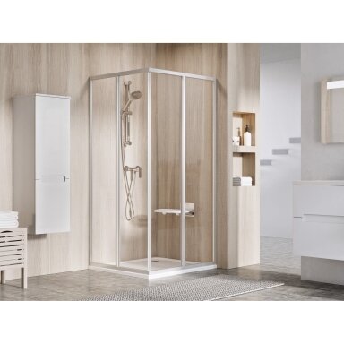 Dušo kabina RAVAK Supernova SRV2+SRV2 195, 90x90cm satinas ir skaidrus stiklas Dušo kabina RAVAK Supernova SRV2+SRV2 195, 90x90cm satinas ir skaidrus stiklas