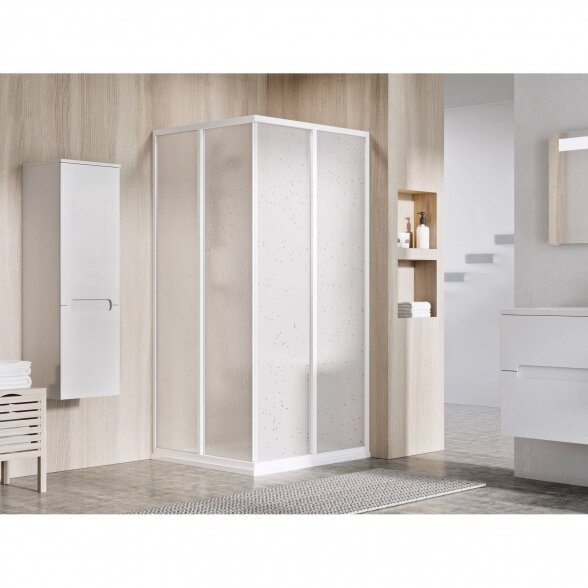 Dušo kabinos durys RAVAK Supernova SRV2 S 195, 80cm balta ir plastikas Pearl