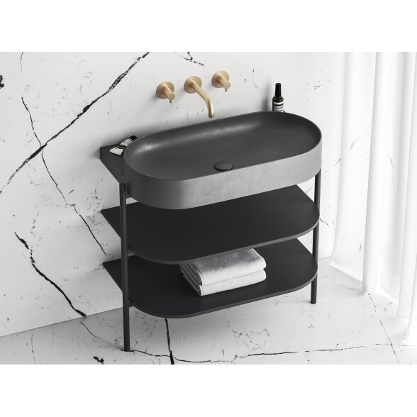 Stacionari praustuvo sifono galvutė Flat, antracitas 4