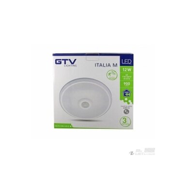 Šviestuvas LED ITALIA+PIR 12W 900Lm 4K GTV