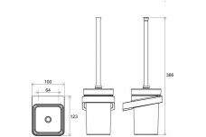 Tualeto šepetys su laikikliu ir indeliu (stiklas)TD 410 Tualeto šepetys su laikikliu ir indeliu (stiklas)