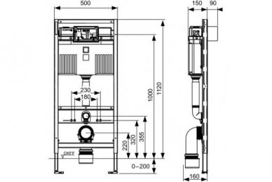 TECE potinkinis WC modulis 9300302  montavimo aukštis 1120 m 1
