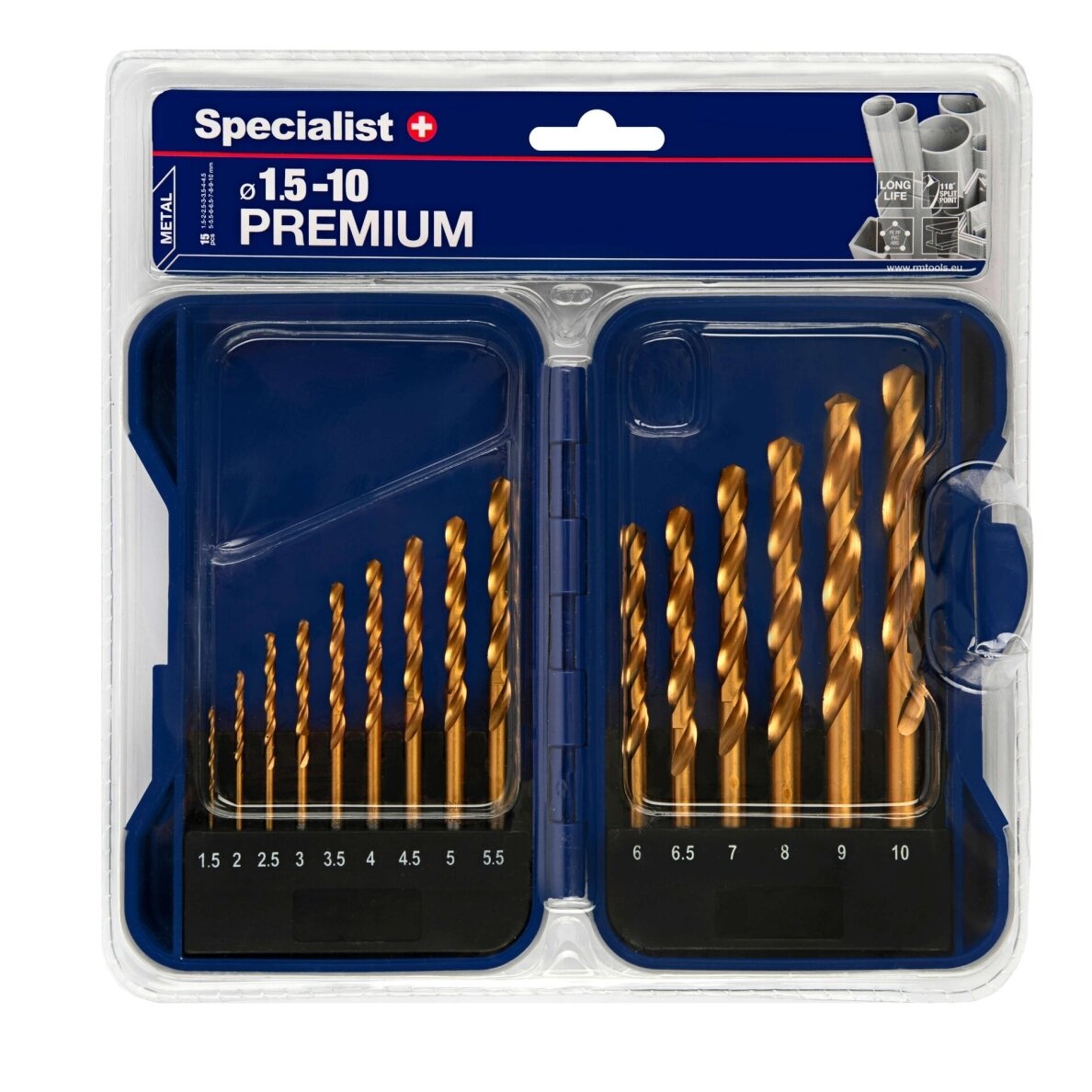 Grąžtų rinkinys SPECIALIST+ Titanium, 1,5-10 mm 15vnt 2 Grąžtų rinkinys SPECIALIST+ Titanium, 1,5-10 mm 15vnt 2
