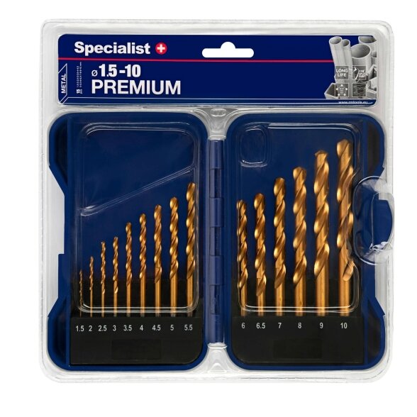 Grąžtų rinkinys SPECIALIST+ Titanium, 1,5-10 mm 15vnt 2