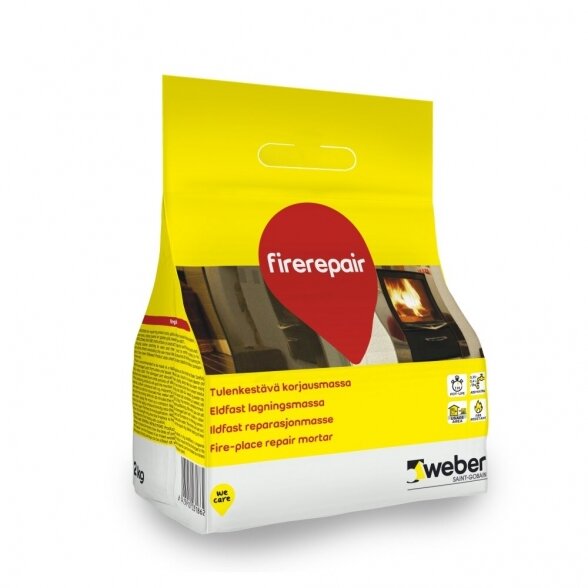 Mūro mišinys atsparus ugniai WEBER Fire Repair, 2kg Mūro mišinys atsparus ugniai WEBER Fire Repair, 2kg