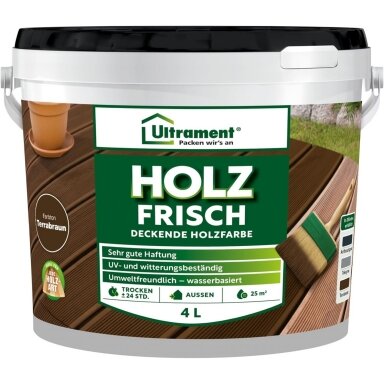 Dažai terasoms ULTRAMENT Holz Frisch, 4l ruda sp. Dažai terasoms ULTRAMENT Holz Frisch, 4l ruda sp.
