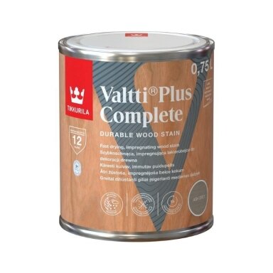 Medienos impregnantas TIKKURILA Valtti Plus Complete, 0,75l pilka sp.