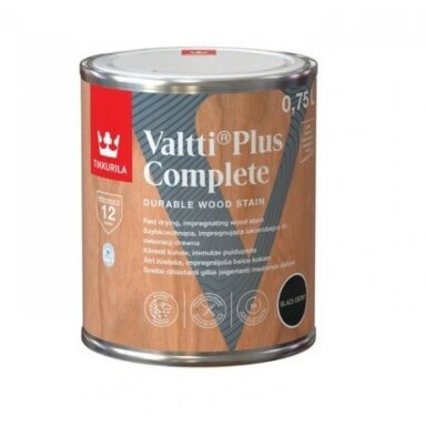 Medienos impregnantas TIKKURILA Valtti Plus Complete, 0,75l juoda sp.