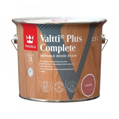 Medienos impregnantas TIKKURILA Valtti Plus Complete, 2,5l vyšnios sp.