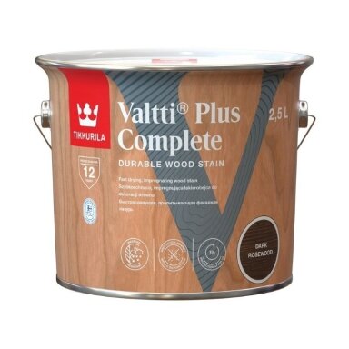 Medienos impregnantas TIKKURILA Valtti Plus Complete, 2,5l tamsiai ruda sp.