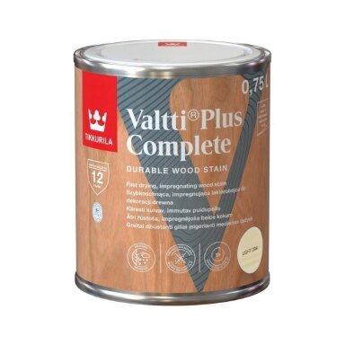 Medienos impregnantas TIKKURILA Valtti Plus Complete, 0,75l šviesi ąžuolo sp.