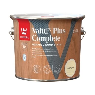 Medienos impregnantas TIKKURILA Valtti Plus Complete, 2,5l šviesi ąžuolo sp.