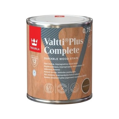 Medienos impregnantas TIKKURILA Valtti Plus Complete, 0,75l lazdyno riešuto sp.