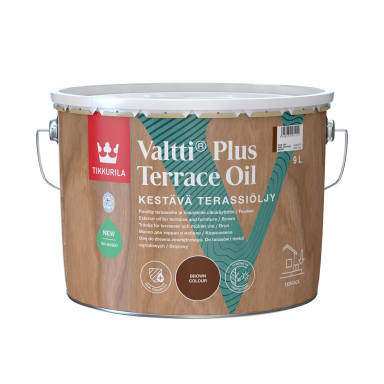 Aliejus medienai TIKKURILA Valtti Plus Terrace Oil, 9l ruda sp.