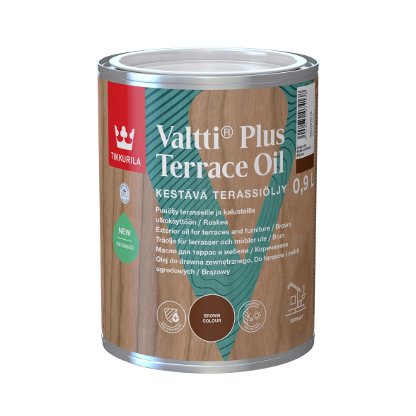 Aliejus medienai TIKKURILA Valtti Plus Terrace Oil, 0,9l ruda sp. Aliejus medienai TIKKURILA Valtti Plus Terrace Oil, 0,9l ruda sp.