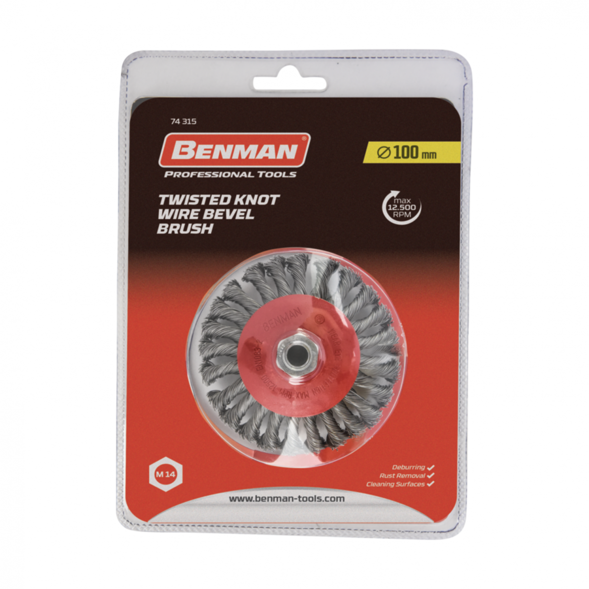 Šlifavimo šepetys BENMAN 74316, 125mm 1 Šlifavimo šepetys BENMAN 74316, 125mm 1