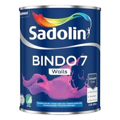 Vidaus dažai SADOLIN Bindo 7 A bazė, 0,9l balta sp. Vidaus dažai SADOLIN Bindo 7 A bazė, 0,9l balta sp.