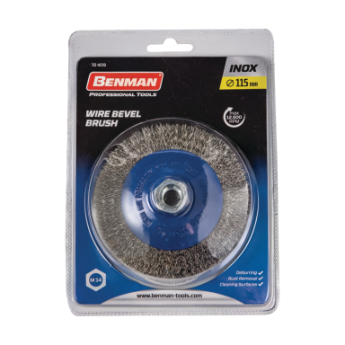 Šlifavimo šepetys BENMAN M14 Inox 72409, 115mm Šlifavimo šepetys BENMAN M14 Inox 72409, 115mm