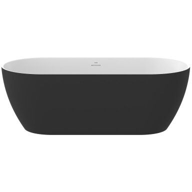 Vonia RAVAK Freedom O Tec, 170x77cm juoda/balta ir juodos sp. nutekėjimas Vonia RAVAK Freedom O Tec, 170x77cm juoda/balta ir juodos sp. nutekėjimas