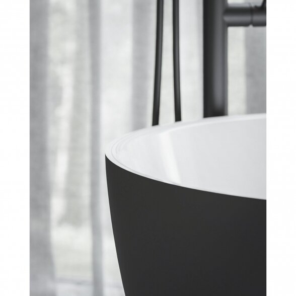 Vonia RAVAK Freedom O Tec, 170x77cm juoda/balta ir juodos sp. nutekėjimas 2