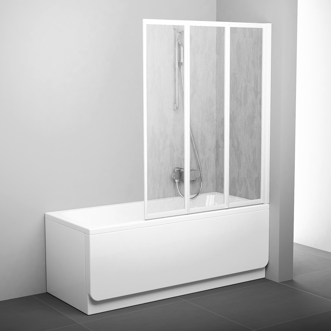 Vonios sienelė RAVAK VS3, 130x140cm balta ir plastikas Rain Vonios sienelė RAVAK VS3, 130x140cm balta ir plastikas Rain