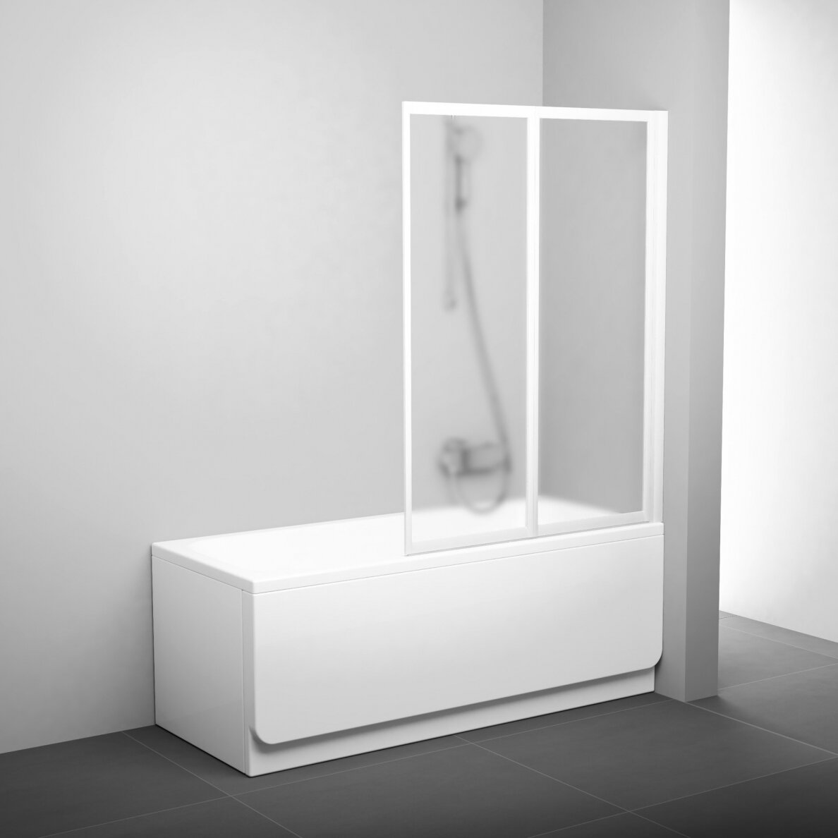 Vonios sienelė RAVAK VS2, 105x140cm balta ir plastikas Rain 1 Vonios sienelė RAVAK VS2, 105x140cm balta ir plastikas Rain 1