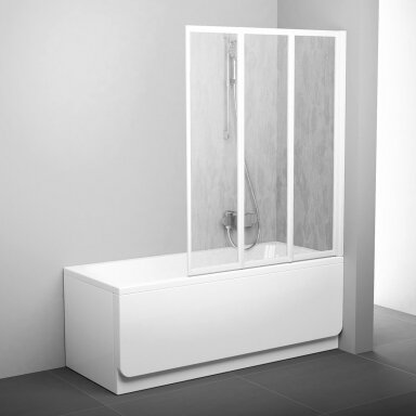 Vonios sienelė RAVAK VS3, 100x140cm balta ir plastikas Rain