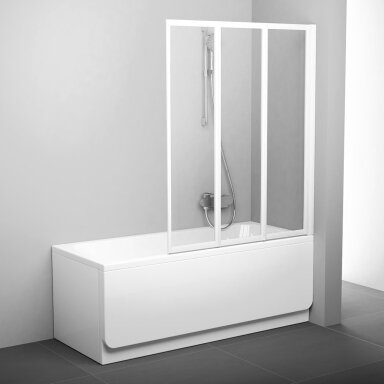 Vonios sienelė RAVAK VS3, 130x140cm balta ir skaidrus stiklas Vonios sienelė RAVAK VS3, 130x140cm balta ir skaidrus stiklas