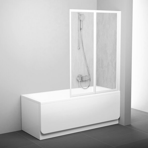 Vonios sienelė RAVAK VS2, 105x140cm balta ir plastikas Rain Vonios sienelė RAVAK VS2, 105x140cm balta ir plastikas Rain
