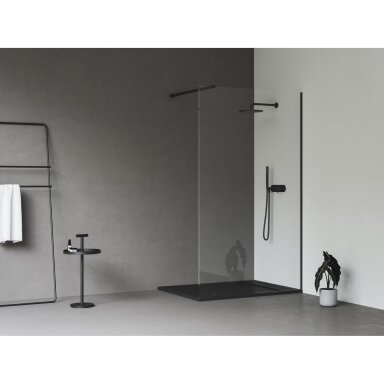Dušo kabina RAVAK Walk-In Wall Set, 100cm juoda ir skaidrus stiklas Dušo kabina RAVAK Walk-In Wall Set, 100cm juoda ir skaidrus stiklas