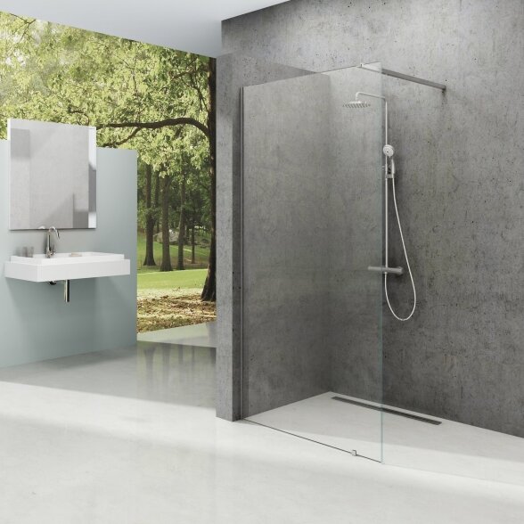 Dušo kabina RAVAK Walk-In Wall Set, 70cm chromas ir skaidrus stiklas 2