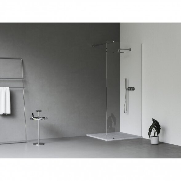 Dušo kabina RAVAK Walk-In Wall Set, 90cm chromas ir skaidrus stiklas 1