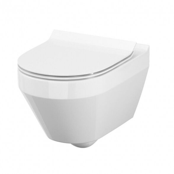 Klozeto dangtis CERSANIT Crea Oval Slim, balta sp. 1