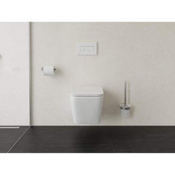 Pakabinamas klozetas su dangčiu RAVAK Natural RimOff set, balta sp. 6